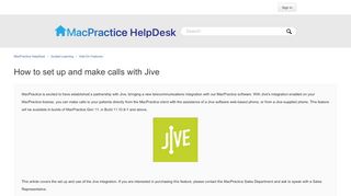 
                            13. How to set up and make calls with Jive – MacPractice HelpDesk