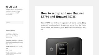 
                            3. How to set up and use Huawei E5786 and Huawei E5785 – 4G LTE Mall