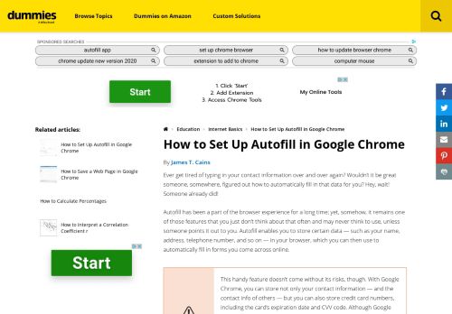 
                            11. How to Set Up Autofill in Google Chrome - dummies