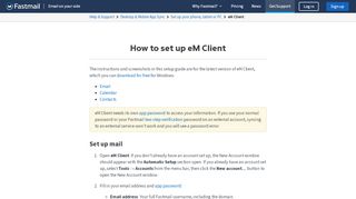 
                            2. How to set up eM Client | FastMail