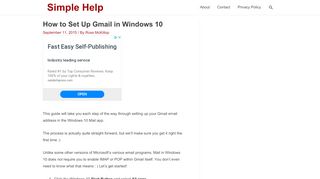 
                            11. How to Set Up Gmail in Windows 10 - SimpleHelp.net
