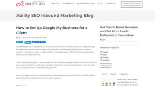 
                            6. How to Set Up Google My Business for a Client - Ability SEO