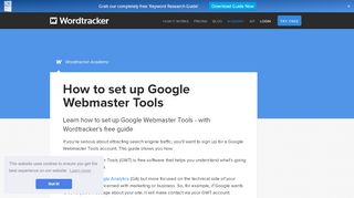 
                            13. How to set up Google Webmaster Tools - Wordtracker