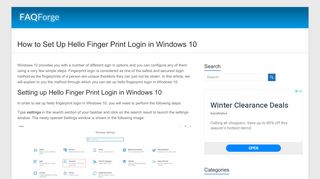 
                            6. How to Set Up Hello Finger Print Login in Windows 10 - FAQforge