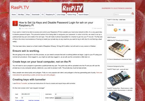 
                            10. How to Set Up Keys and Disable Password Login for ssh ... - RasPi.TV