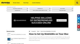 
                            9. How to Set Up MobileMe on Your Mac - dummies