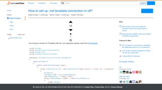 
                            6. How to set up .net teradata connection in c#? - Stack Overflow