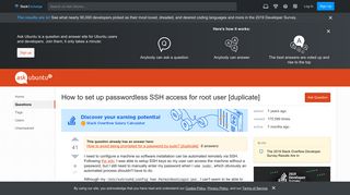 
                            1. How to set up passwordless SSH access for root user - Ask Ubuntu