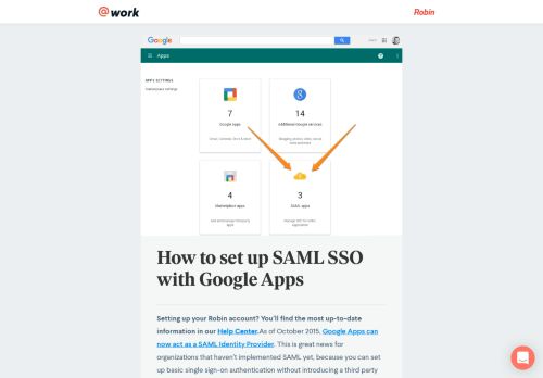 
                            9. How to set up SAML SSO with Google Apps - Robin