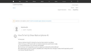 
                            8. How To Set Up Shaw Mail on Iphone 4S - Apple Community