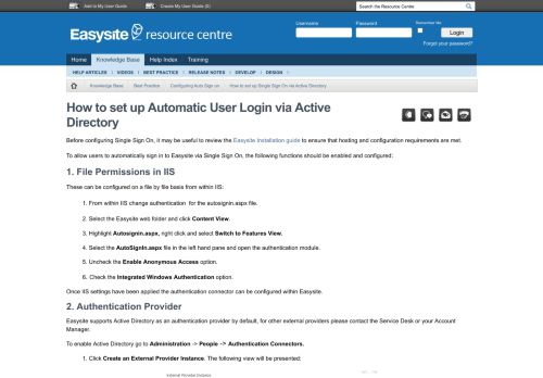 
                            6. How to set up Single Sign On via Active Directory - Easysite Resource ...