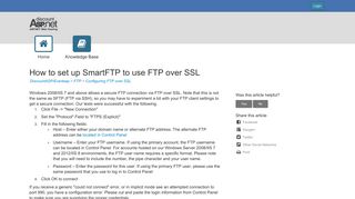 
                            8. How to set up SmartFTP to use FTP over SSL - DiscountASP.NET