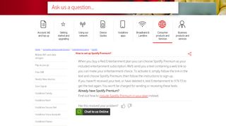 
                            6. How to set up Spotify Premium? - Vodafone