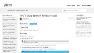 
                            10. How to set up SSH keys – Plesk Help Center - Plesk Support