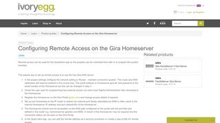 
                            11. How to set up the Gira Homeserver for Remote Access. | Ivory Egg (UK)