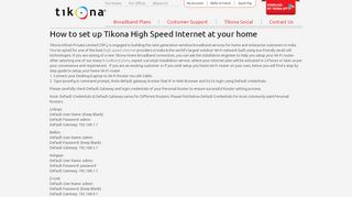 
                            2. How to set up Tikona High Speed Internet at your home | Tikona Infinit ...