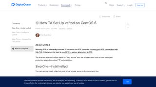 
                            12. How To Set Up vsftpd on CentOS 6 | DigitalOcean