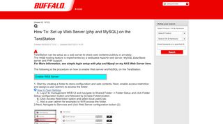 
                            2. How To: Set up Web Server (php and MySQL) on the TeraStation ...