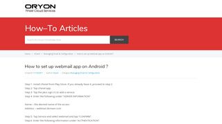 
                            6. How to set up webmail app on Android ? - Oryon Knowledge Base
