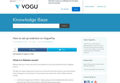 
                            6. How to set up webview on VoguePay - VoguePay