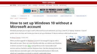 
                            5. How to set up Windows 10 without a Microsoft account - Tech Advisor