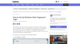 
                            3. How to Set Up Windows Hello Fingerprint Login - Laptop Mag