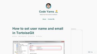 
                            12. How to set user name and email in TortoiseGit – Code Yarns