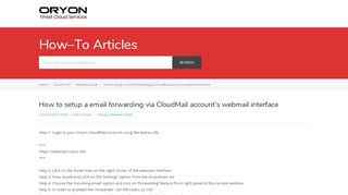 
                            13. How to setup a email forwarding via CloudMail account's webmail ...