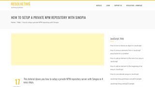 
                            4. How to setup a private npm repository with Sinopia - ResolveThis
