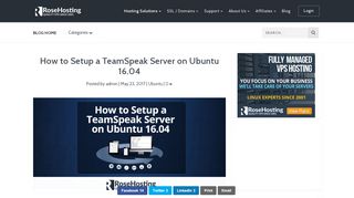 
                            10. How to Setup a TeamSpeak Server on Ubuntu 16.04 | RoseHosting