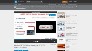 
                            9. How to SETUP Airtel 3G Wingle (ZTE 3G WiFi - 21.6Mbps) - ...