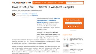 
                            13. How to Setup an FTP Server in Windows using IIS - Online Tech Tips