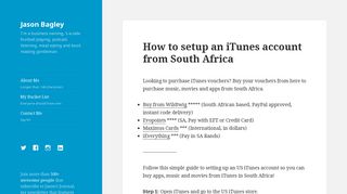 
                            10. How to setup an iTunes account from South Africa - Jason Bagley
