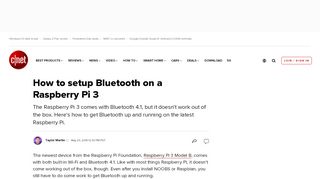 
                            1. How to setup Bluetooth on a Raspberry Pi 3 - CNET