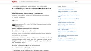 
                            12. How to setup D Link Router on PMPL Broadband - Quora
