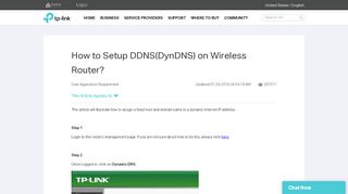 
                            8. How to Setup DDNS(DynDNS) on Wireless Router? | TP-Link