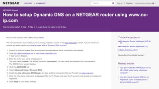 
                            7. How to setup Dynamic DNS on a NETGEAR router using www.no-ip.com