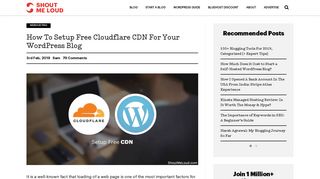 
                            6. How To Setup Free Cloudflare CDN For Your WordPress Blog