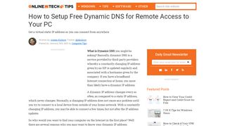 
                            13. How to Setup Free Dynamic DNS for Remote Access to Your PC