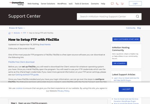
                            11. How to Setup FTP with FileZilla | InMotion Hosting