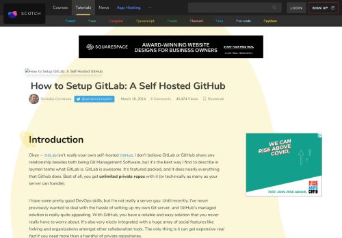 
                            10. How to Setup GitLab: A Self Hosted GitHub ― Scotch.io