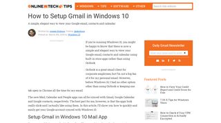
                            8. How to Setup Gmail in Windows 10 - Online Tech Tips