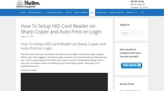 
                            11. How To Setup HID Card Reader on Sharp Copier for Login and Auto ...