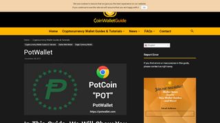 
                            11. How to Setup PotWallet - Coin Wallet Guide