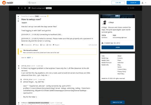 
                            7. How to setup rcon? : dayz - Reddit