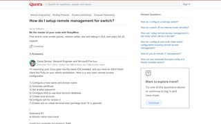 
                            4. How to setup remote management for switch - Quora