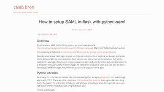 
                            9. How to setup SAML in flask with python-saml — caleb bron