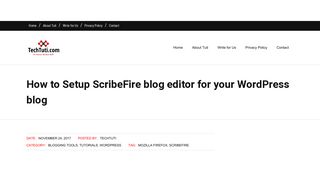 
                            5. How to Setup ScribeFire blog editor for your Wordpress blog - TechTuti