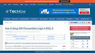 
                            3. How to Setup SSH Passwordless Login in RHEL 8 - Tecmint