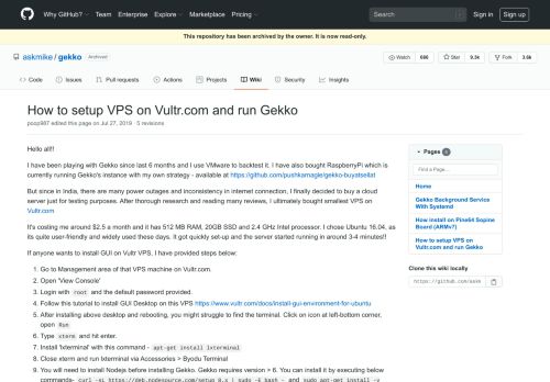 
                            12. How to setup VPS on Vultr.com and run Gekko · askmike/gekko Wiki ...